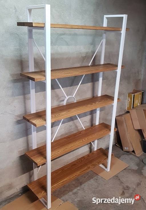 Regał NA WYMIAR stalowy loft industrialny biały