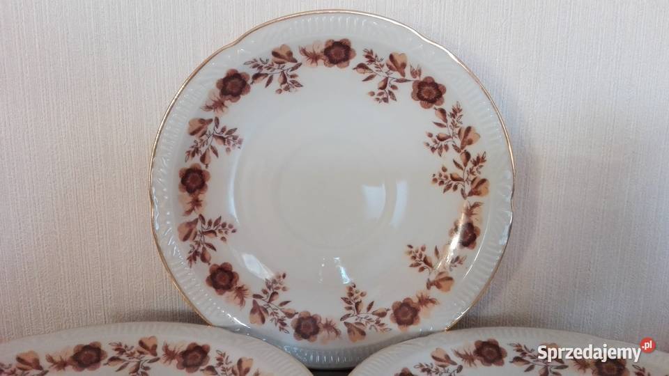 Spodki talerzyki stara porcelana Chodzież fason Warpechy Stare