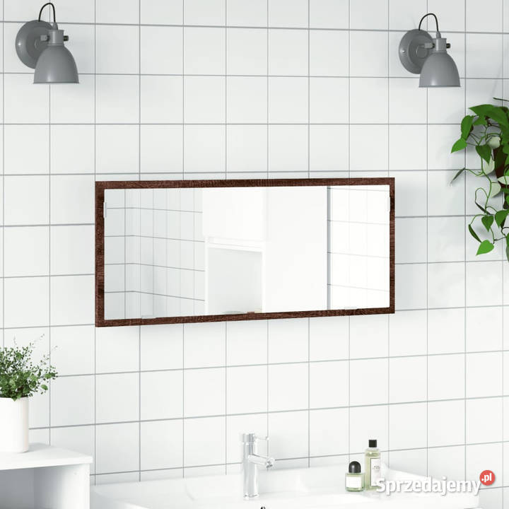 Lustro łazienkowe z LED brązowy dąb 100x85x37 Meble mazowieckie Warszawa