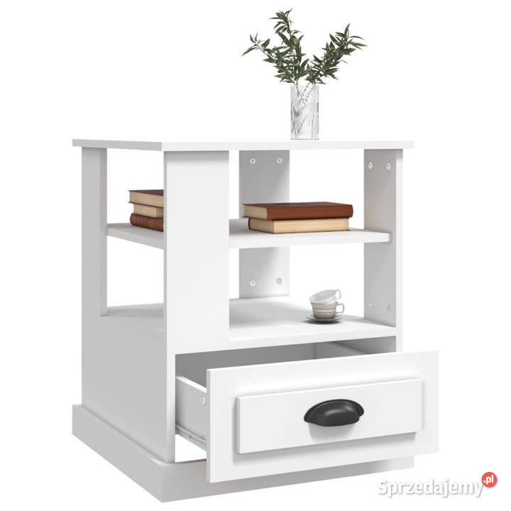 Stolik boczny biały 50x50x60 materiał mazowieckie