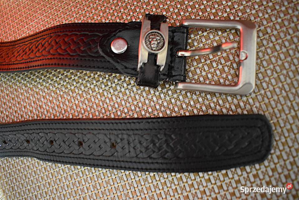 Solidny i mocny pas skórzany z lat 80 tych Chełmno