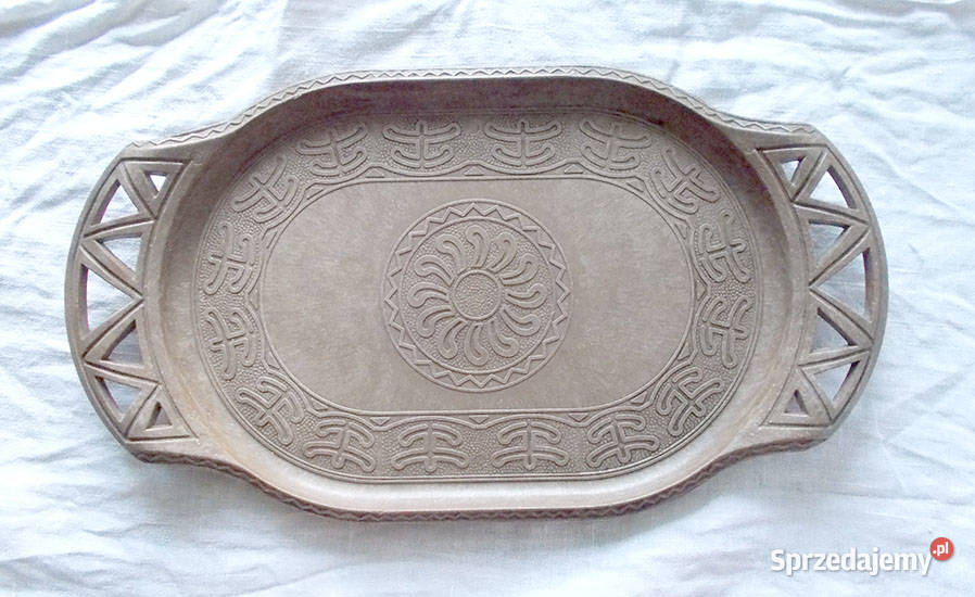 brązowa taca vintage prl tacka prl taca kujawsko-pomorskie Bydgoszcz
