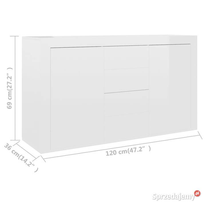 Szafka biała z połyskiem 120x36x69 materiał