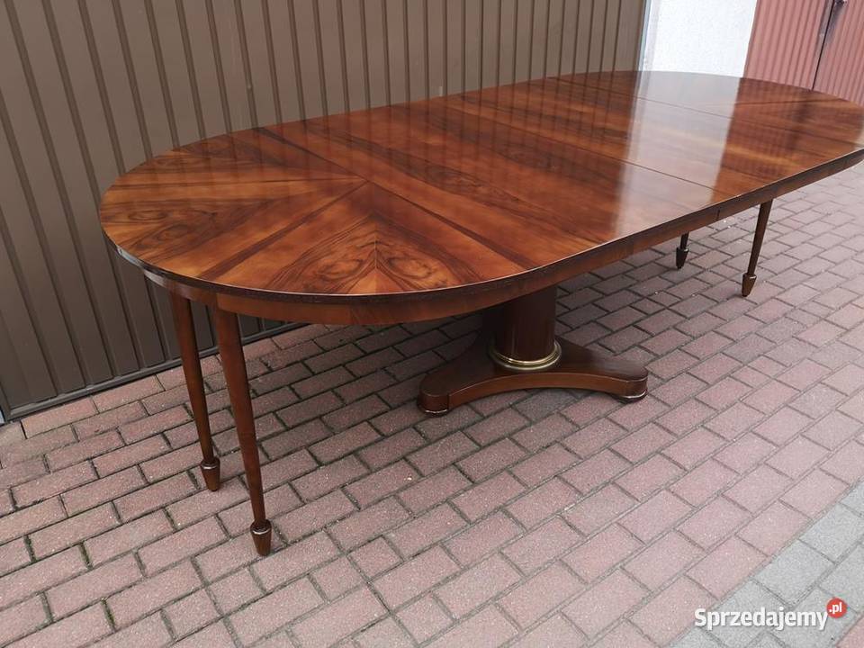 Stół ArtDeco Orzech Biedermeier Unikat Okrągły Swarzędz