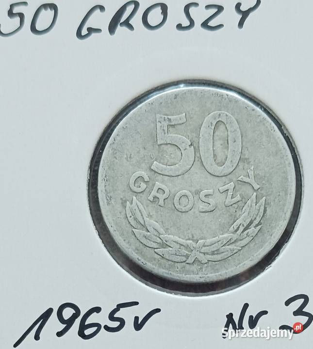 50 Groszy 1965 r 3 PRL ładna Numizmatyka Antyki, Sztuka, Kolekcje