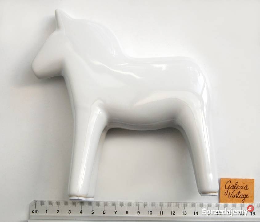 Koń szwedzki porcelana biały konik figurka lubelskie Lublin