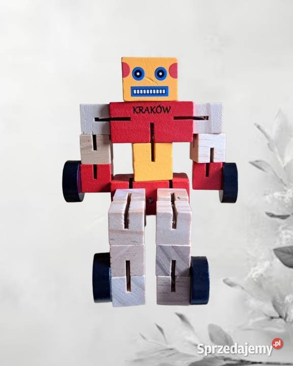 Drewniany robot transformer ruchomy pamiątka Kraków sprzedam