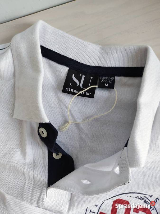 Koszulka polo biała SU Straight Up NOWA Głuchołazy