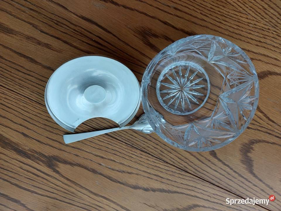 Cukiernica kryształowa ze srebrną pokrywą sprzedam