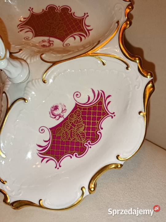 Pirkenhammer Piękny burgundowy kabaret patera Jastrzębie-Zdrój