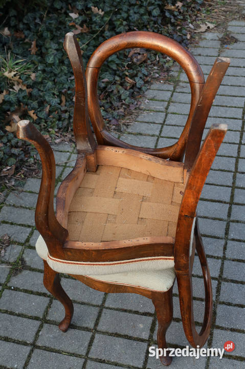 Para krzeseł krzesła Ludwik gobelin do renowacji Antyki, Sztuka, Kolekcje Dobrzany