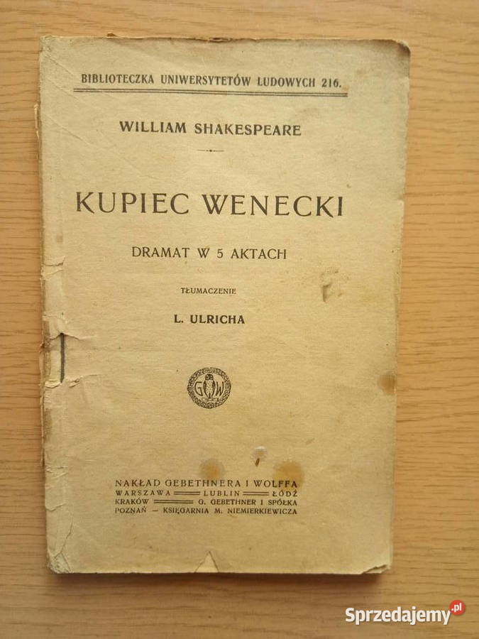 Kupiec wenecki z początku XX w Shakespeare