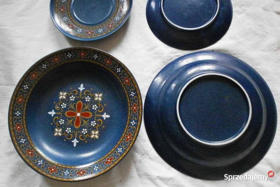 Dekoracyjne Talerze Ceramiczne Komplet Ciemny