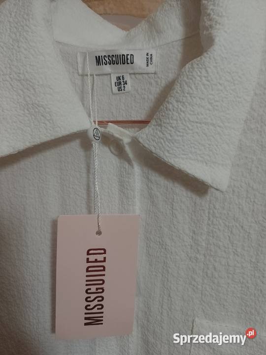 LXL Missguided Biała koszula biznesowa z Londynu Kraków