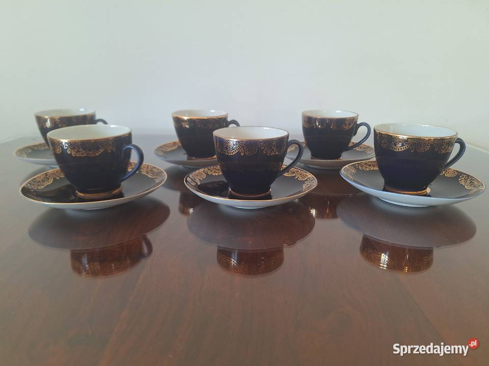 Łomonosow Filiżanka Duo Kobalt Złocenia o ZSRR 6 Gdańsk