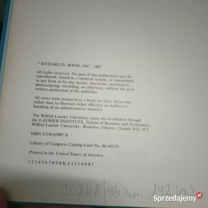 Strategic Management Canadian Cases książki Gdańsk sprzedam