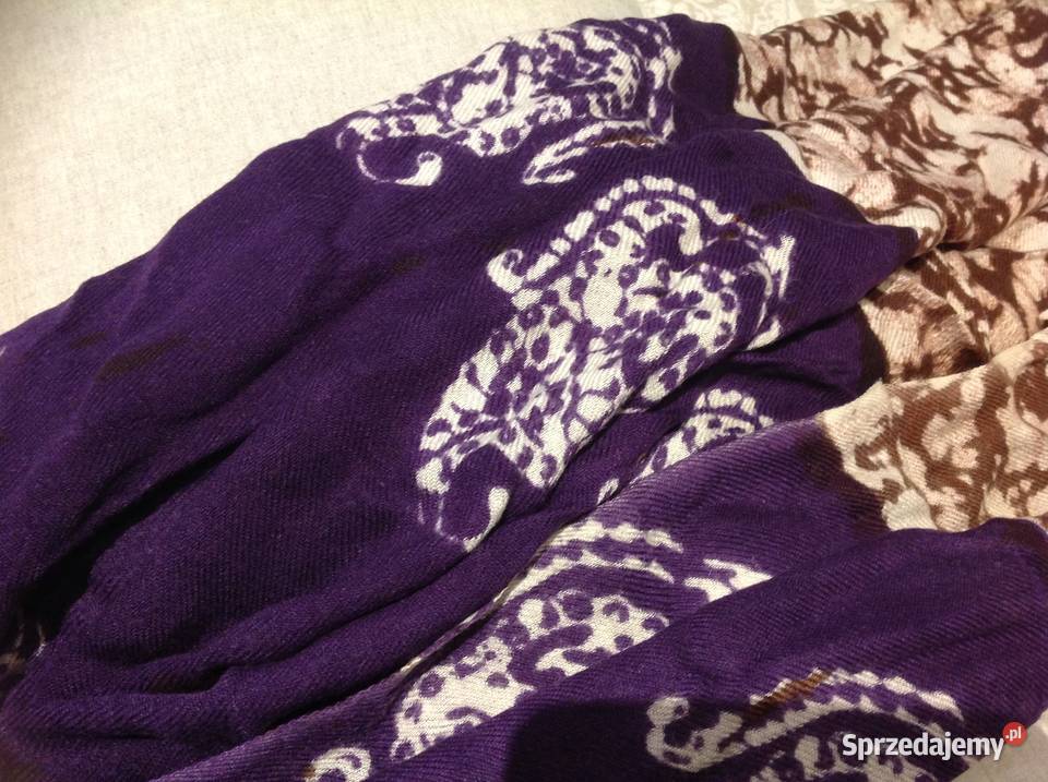 Szal szalik Damski Wzory Frędzle Dodatki Nowa Sól