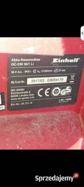 Kosiarka elektryczna na baterie einhell Kosiarki elektryczne Kluczbork sprzedam