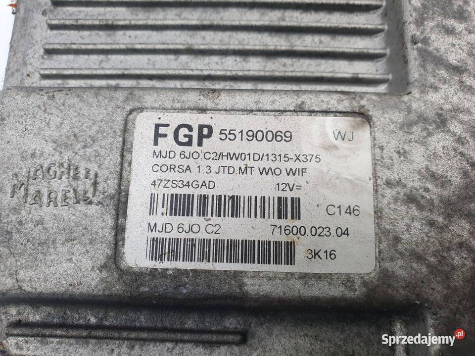 KOMPUTER SILNIKA ECU OPEL CORSA C 55190069 osobowe kujawsko-pomorskie Lipno