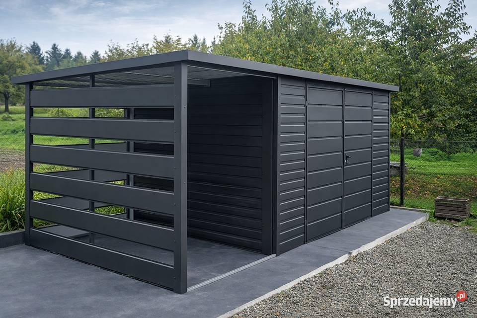 Domek Ogrodowy Narzędziowy 6x4 z wiatą Ciemny Pozostałe Poznań sprzedam