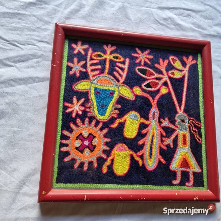 Obraz jakaś awangarda z włóczki opis francusku Brzesko