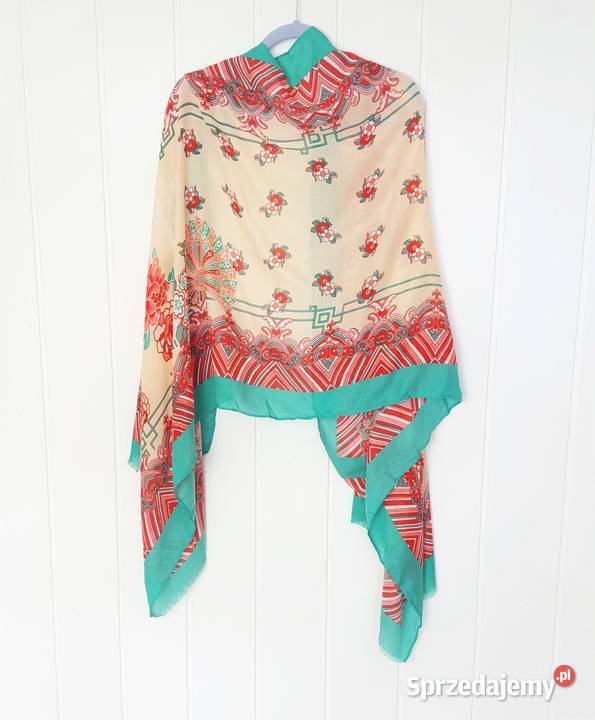 Nowy lekki szal tkany z wełną orientalny beżowy Dla kobiet zachodniopomorskie Szczecin