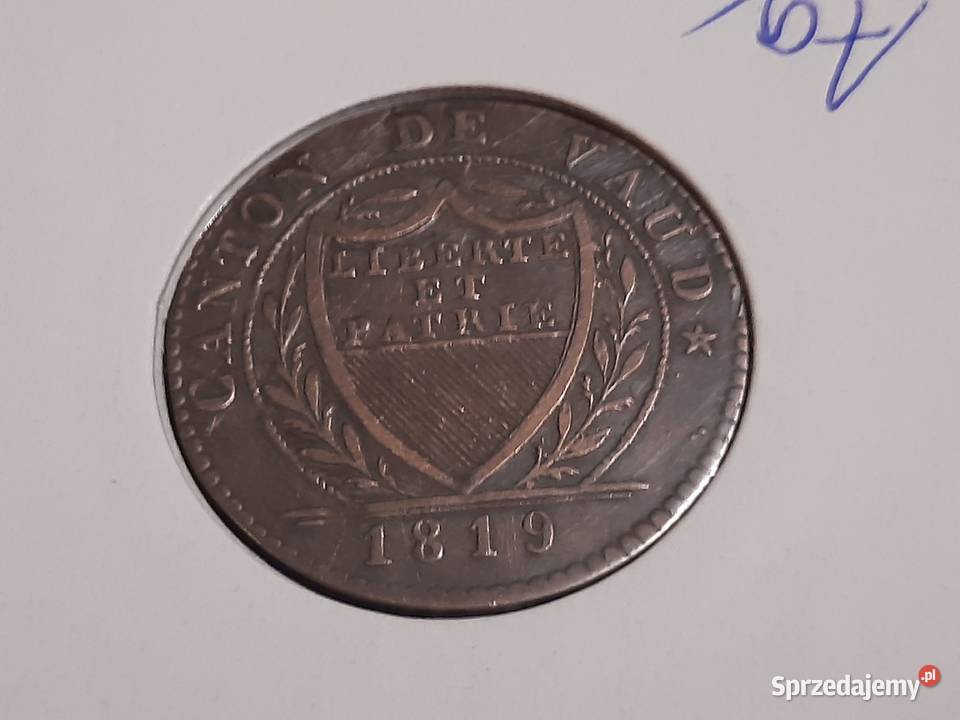 moneta srebrna Szawajcarii kanon Vaud z 1819r Łomża sprzedam