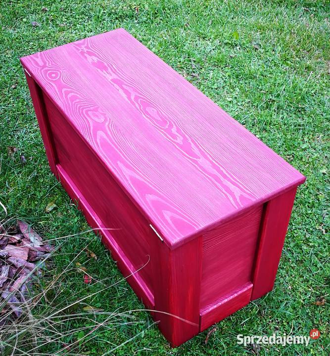 Skrzynia drewniana stolik kawowy pufa siedzisko 35cm Radków