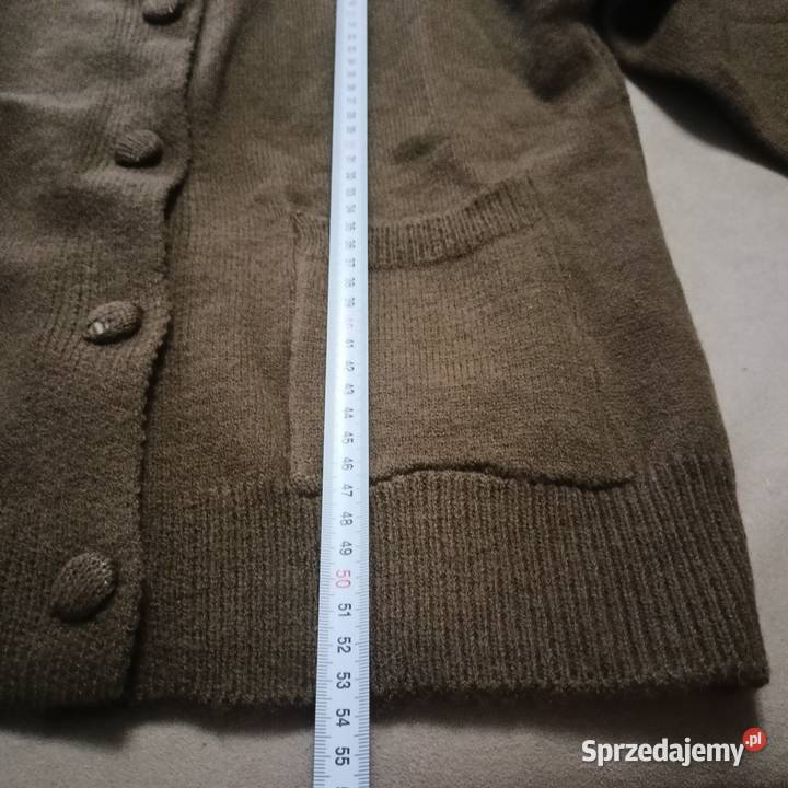 Brązowy sweter kardigan PRIMARK M 38 oliwkowy