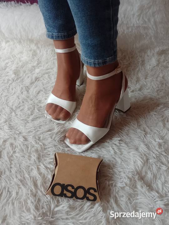 40 ASOS Ekskluzywne sandałki wieczorowe z biały Sandały i klapki małopolskie Kraków