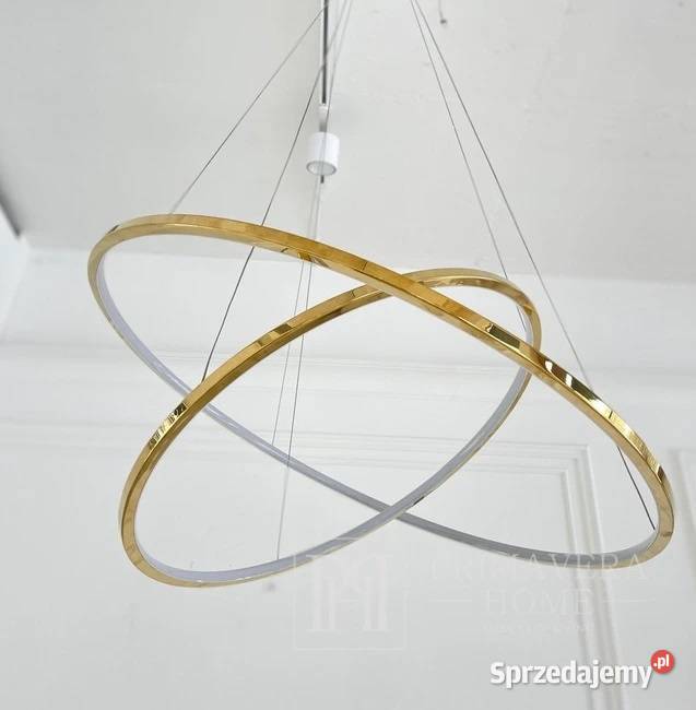 Nowoczesna lampa sufitowa wisząca ring złota Warszawa