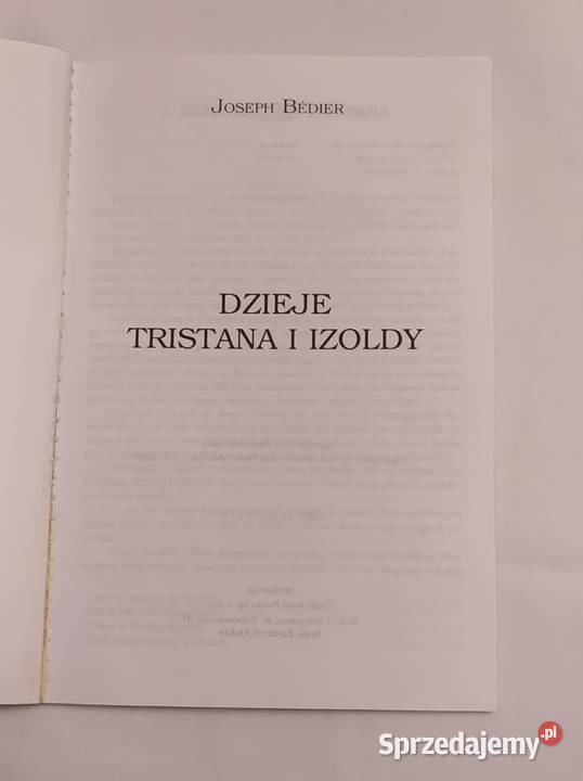 DZIEJE TRISTANA I IZOLDY Joseph Bdier podlaskie Hajnówka