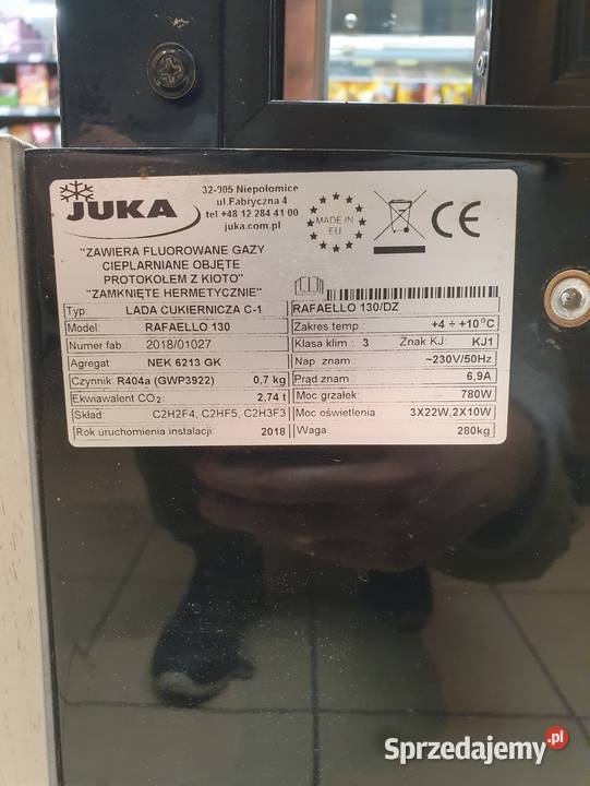 Witryna lada cukiernicza chłodnicza JUKA Skorogoszcz