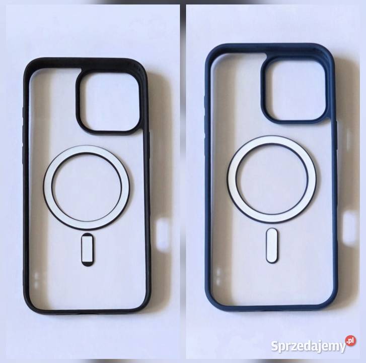 Etui przezroczyste niebieskie i czarne z MagSafe Częstochowa
