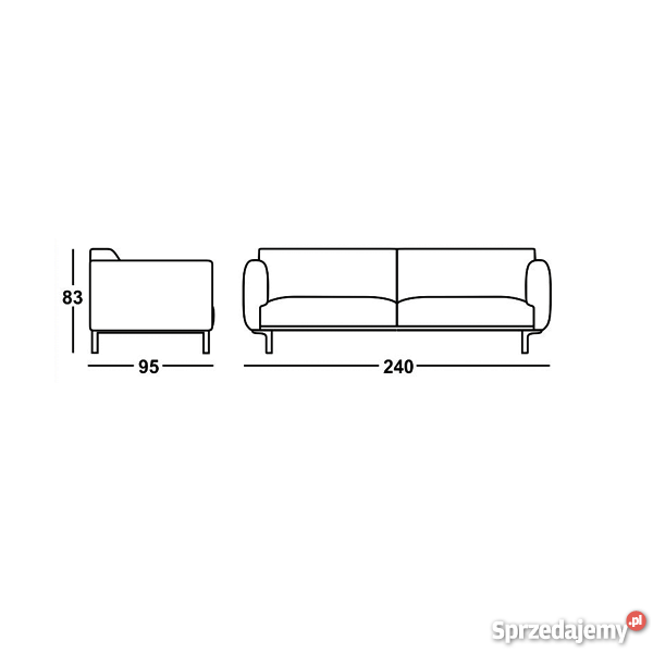 Sofa Adriana furniture ENNA linia scandinavian 83cm pomorskie Gdańsk