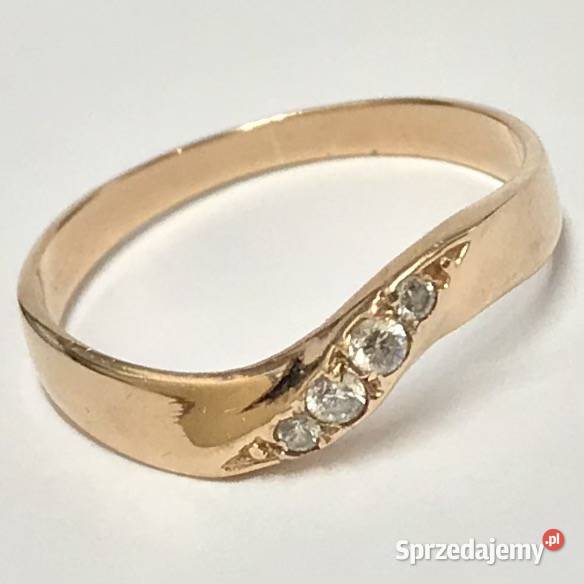 Złoty PIERŚCIONEK z różowego ZŁOTA 585 14K Zegarki i Biżuteria