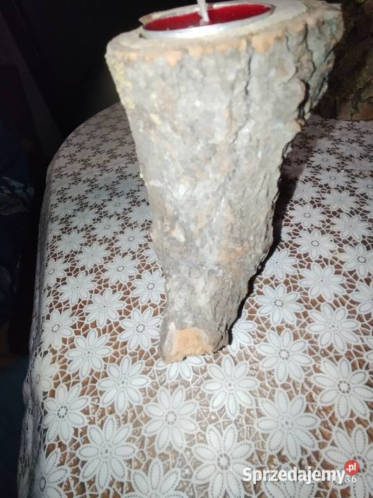 Świecznik drewniany wysoki średni Szubin