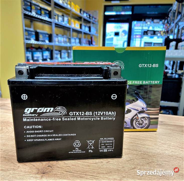 Akumulator motocyklowy GROM GTX12BS 12V 10Ah Rybnik