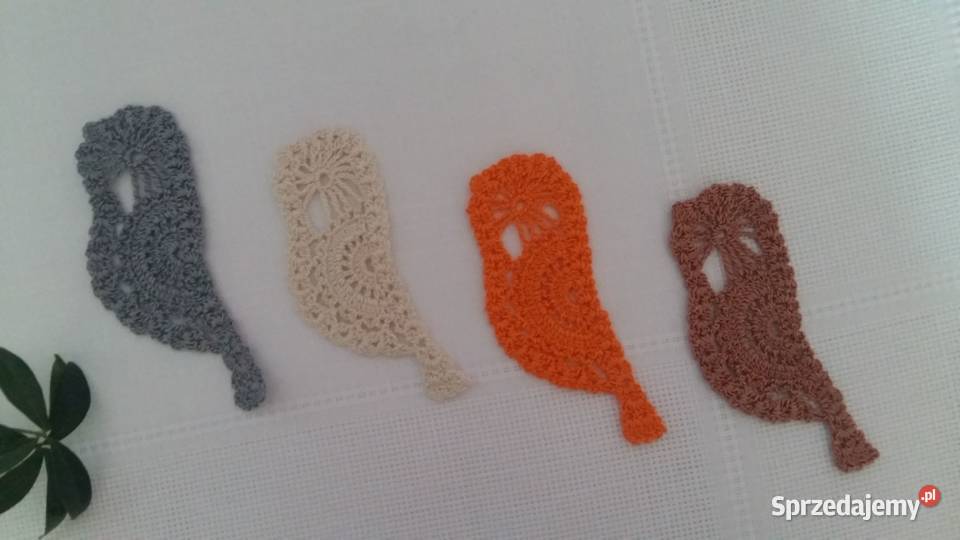 Ptaszki szydełkowe aplikacje wielokolorowy śląskie Jaworzno