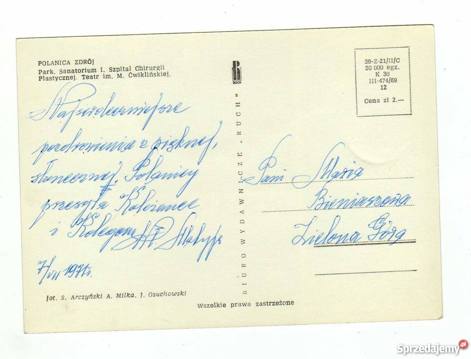 POLANICA ZDRÓJ POCZTÓWKA CZARNO BIAŁA