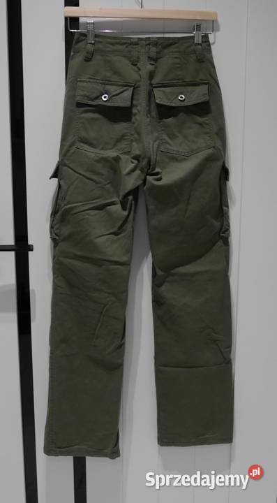 Bershka Cargo świetne spodnie bojówki 32 XXS Bez wzoru dolnośląskie
