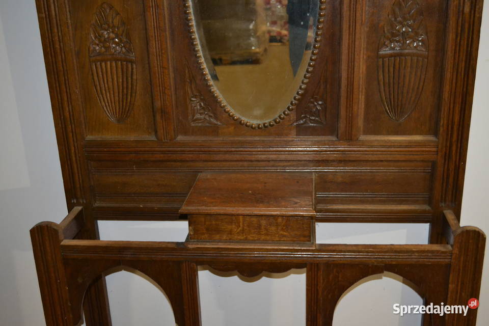 wieszak garderoba secesyjna 1930 dąb Będzin