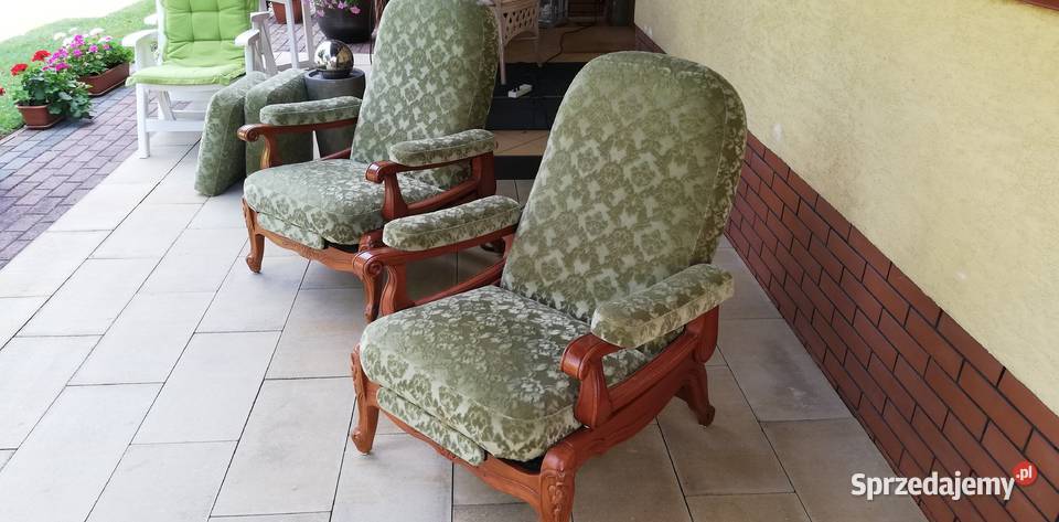 Fotel stylowy relaks ludwik zielony seniora na Garwolin