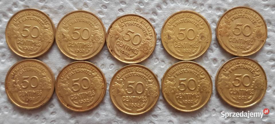 50 centimes Francja 1932r Numizmatyka Tarnów