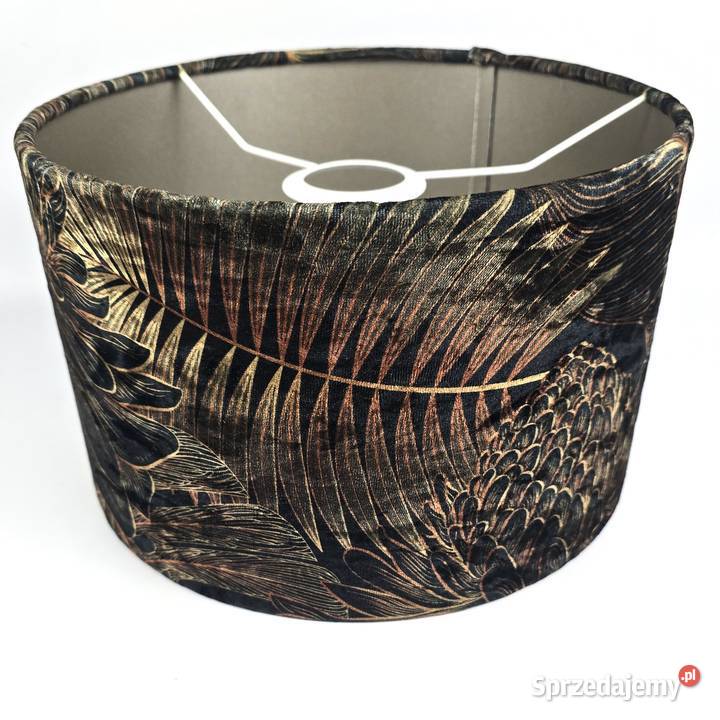 Glamour abażur cylinder ciemnozielony welur i Bronisze sprzedam