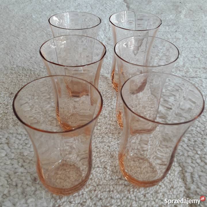 Różowe szkło kuchenne lata 60te