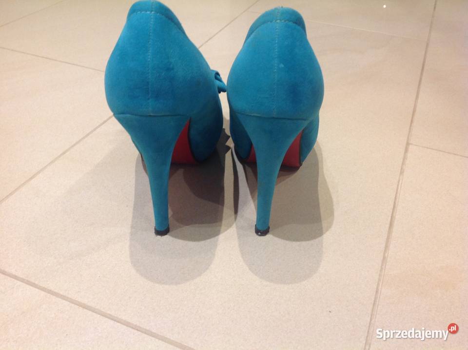Szpilki zamszowe Ukryty Koturn damskie r 36 skóra ekologiczna Nowa Sól
