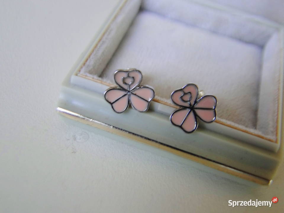 Cudne kolczyki srebro i emalia srebro