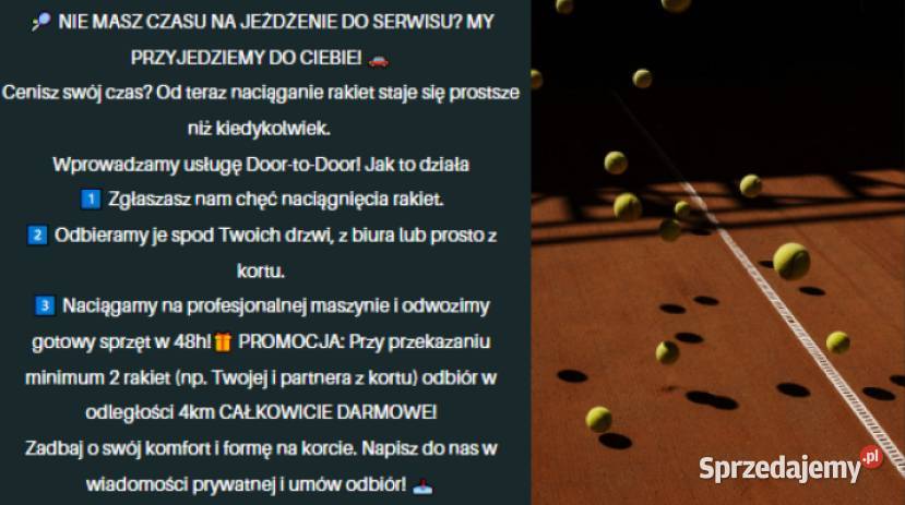Naciąganie Rakiet do Tenisa Ziemnego Wymiana Kraków