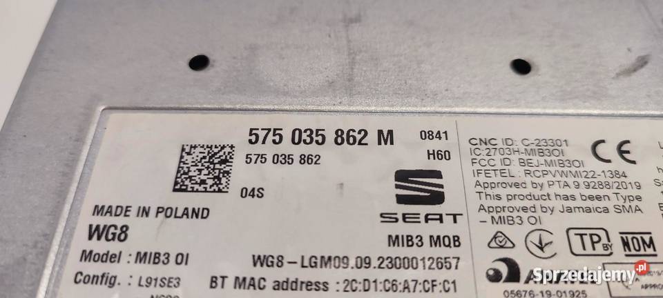 SEAT TARRACO CZYTNIK NAWIGACJI 575035862M osobowe dolnośląskie